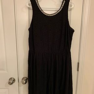 Black Skater Dress with Built In Necklace